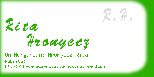 rita hronyecz business card